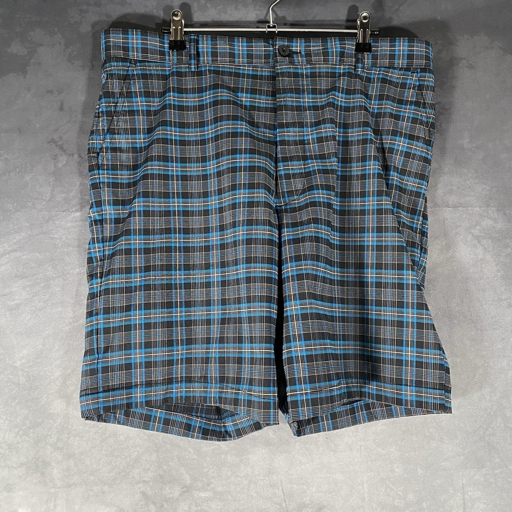 Bolle Mens Golf Shorts Sz 36 Plaid Tech Flat Front Quick Dry